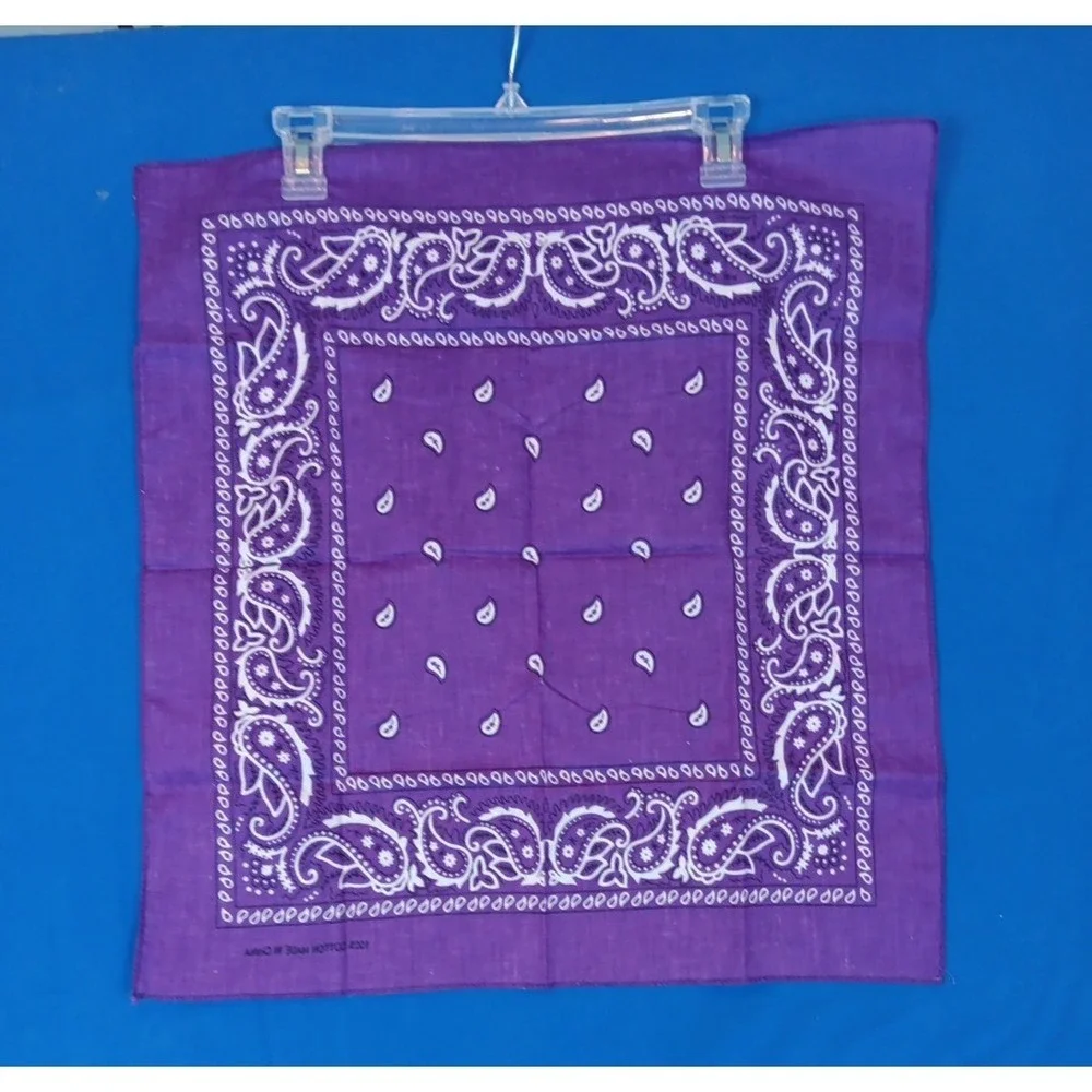 Purple Paisley Bandana 100%‎ Cotton Classic Western Biker Headwrap Neckerchief